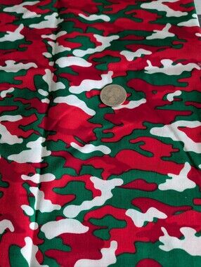 Christmas Camo Print Cotton Fabric By The Yard